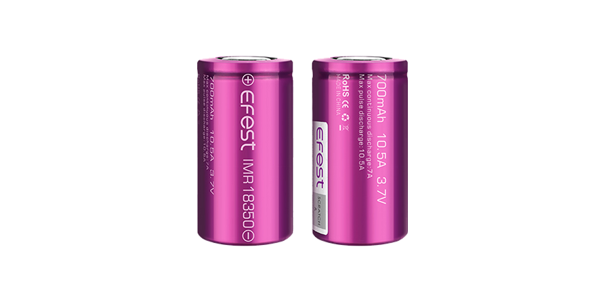 Efest IMR 18350 700mAh 10.5A flat top battery