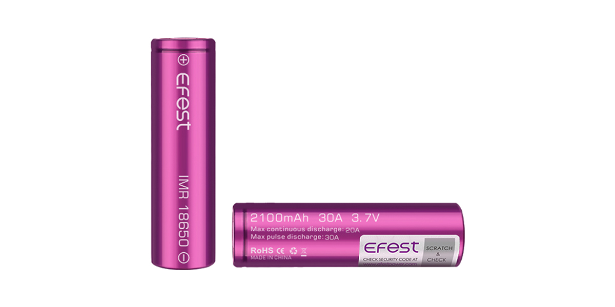 Efest IMR 18650 2100mAh 30A flat top battery