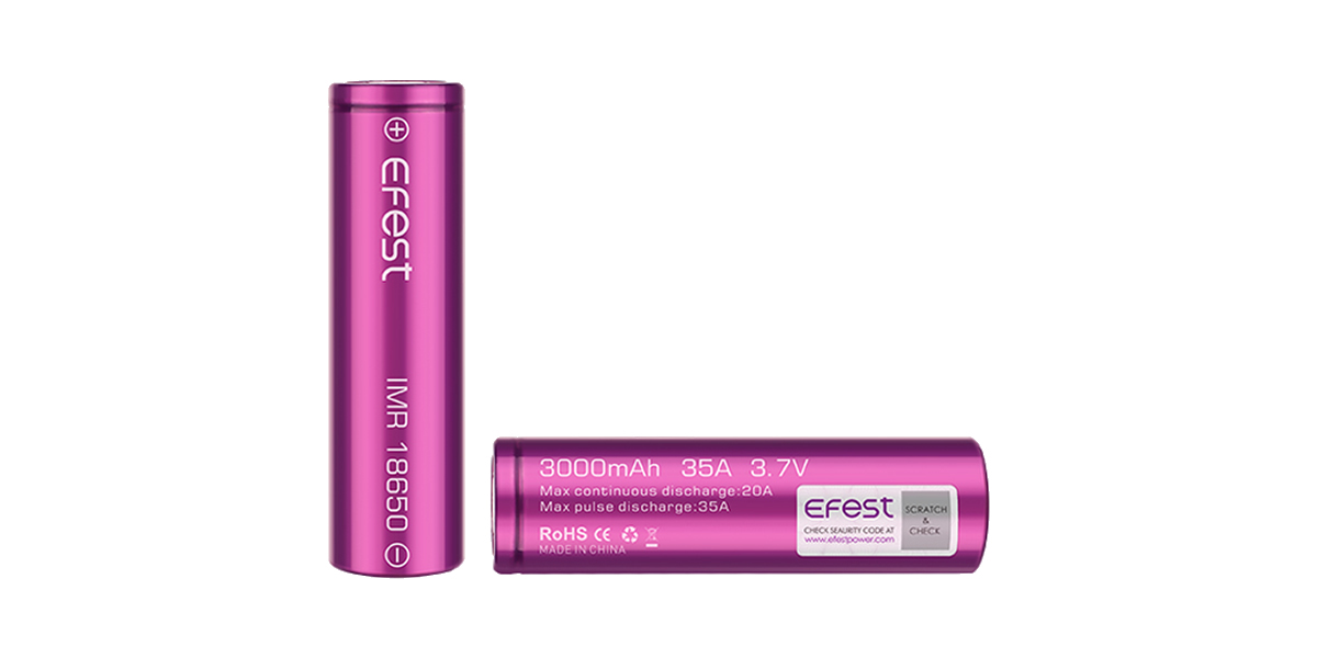 Efest IMR 18650 3000mAh 35A flat top battery