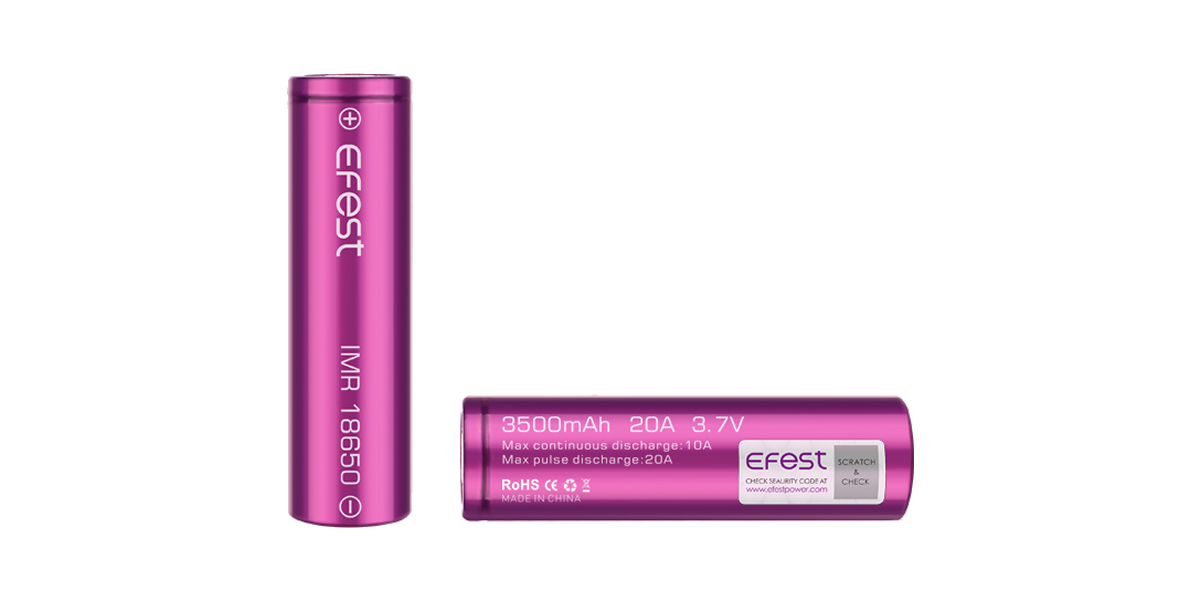 Efest IMR18650 3500mAh 20A flat top battery